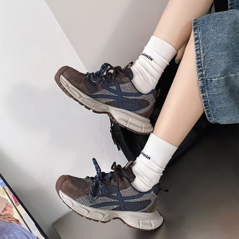 Dad Shoes - Retro sportski stil, debeli potplat, lagane i protivklizne; za žene; gornji dio: nubuk teleće kože; unutrašnjost mrežasta; potplat od gume; vezivanje šnirkama; visina pete 3–5 cm