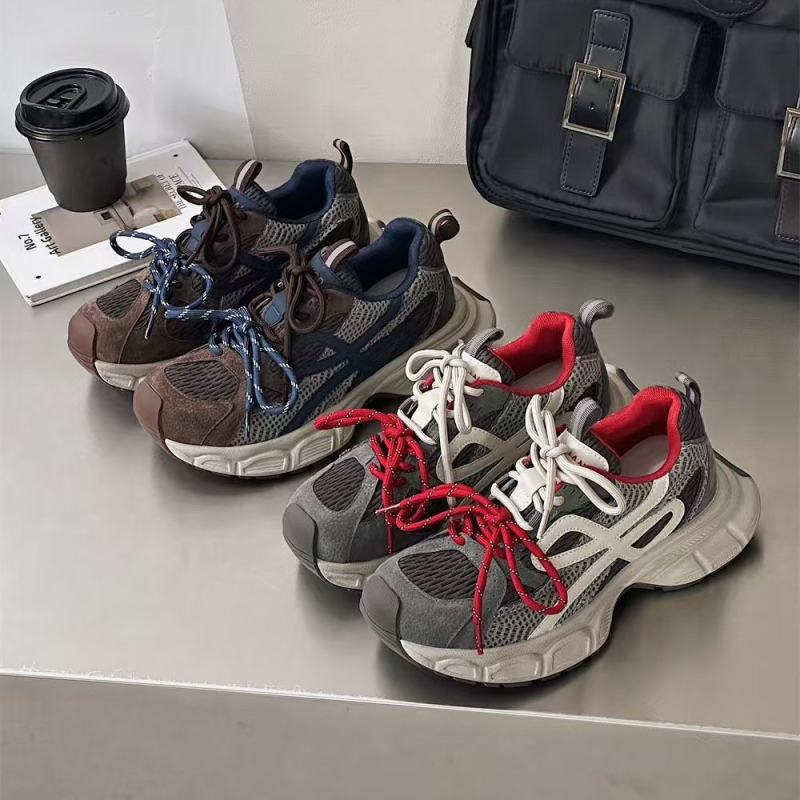Dad Shoes - Retro sportski stil, debeli potplat, lagane i protivklizne; za žene; gornji dio: nubuk teleće kože; unutrašnjost mrežasta; potplat od gume; vezivanje šnirkama; visina pete 3–5 cm