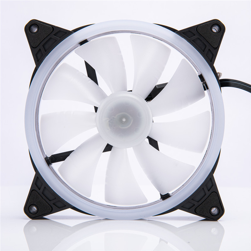 Ventilátor skrine s dvojitým RGB osvetlením, hydraulické ložisko, 1000 RPM, tichý chod, vzduchové chladenie