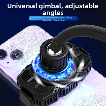 Безшумен охладител за мобилен телефон за лайв стрийминг, модел Q98, 6 W, Type-C, ABS+PC+алюминий, полупроводниково охлаждане, съвместим с Apple и Android