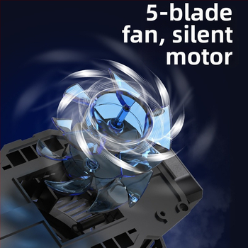 Безшумен охладител за мобилен телефон за лайв стрийминг, модел Q98, 6 W, Type-C, ABS+PC+алюминий, полупроводниково охлаждане, съвместим с Apple и Android