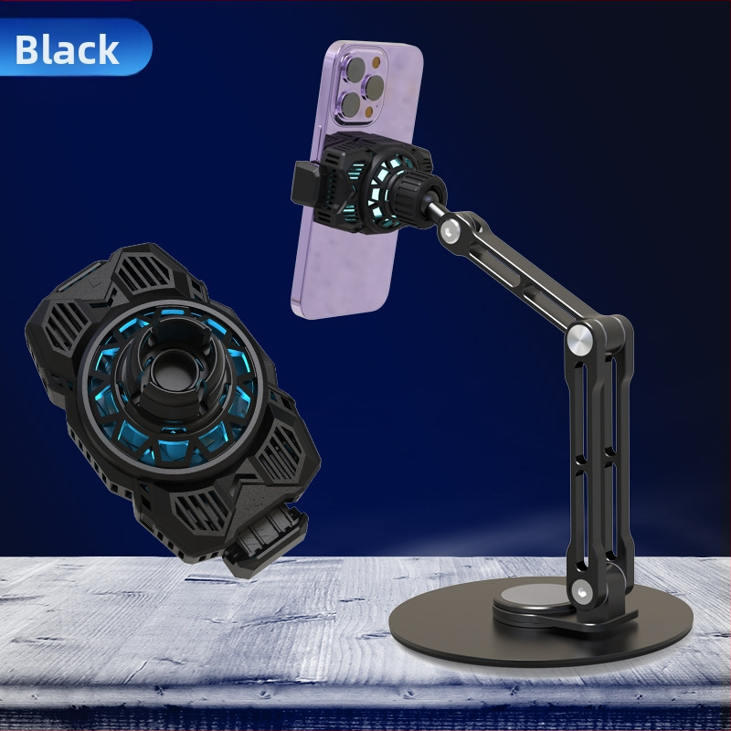 Безшумен охладител за мобилен телефон за лайв стрийминг, модел Q98, 6 W, Type-C, ABS+PC+алюминий, полупроводниково охлаждане, съвместим с Apple и Android