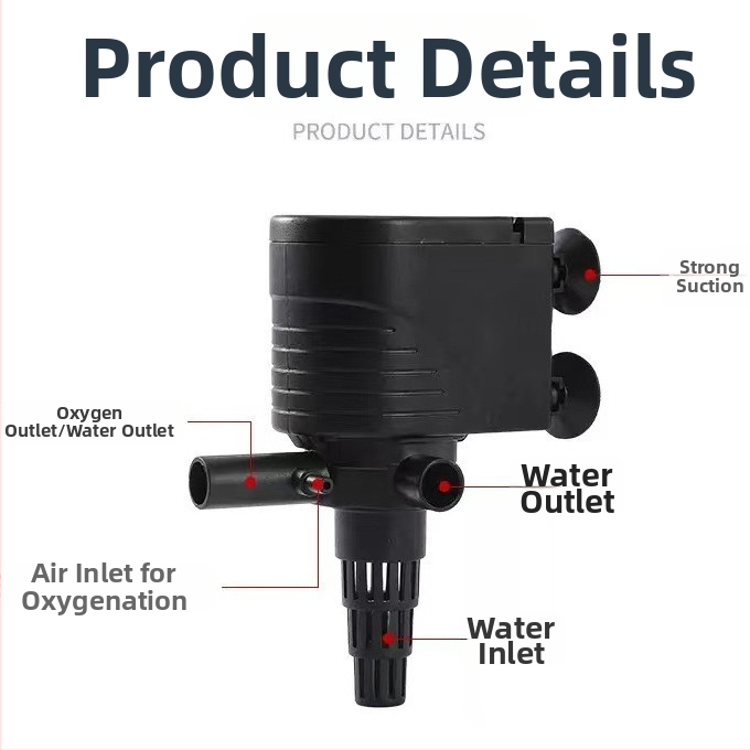 Υποβρύχια αντλία ενυδρείου — τρία σε ένα: φιλτράρισμα, οξυγόνωση και δημιουργία κυμάτων (μοντέλο QL-618)