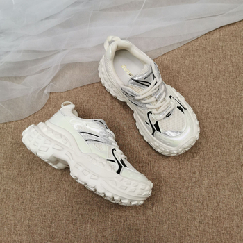 Ženske platforme u stilu dad shoes – gornji dio od kože i mreže, okrugli vrh, platforma 3–5 cm, vezanje, ulošak od prirodne kože