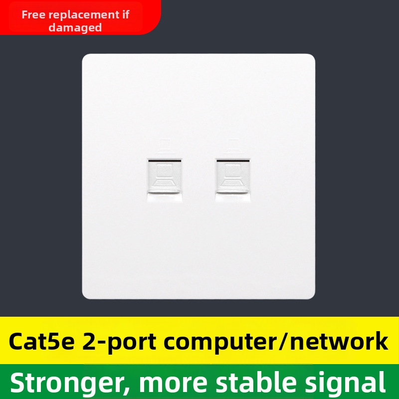 86-тип панел със две гнезда за компютър, стенен монтаж, 10A, под 50V, PVC корпус