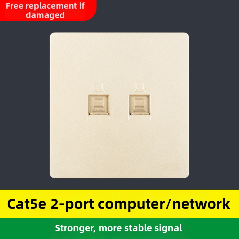 86-тип панел със две гнезда за компютър, стенен монтаж, 10A, под 50V, PVC корпус