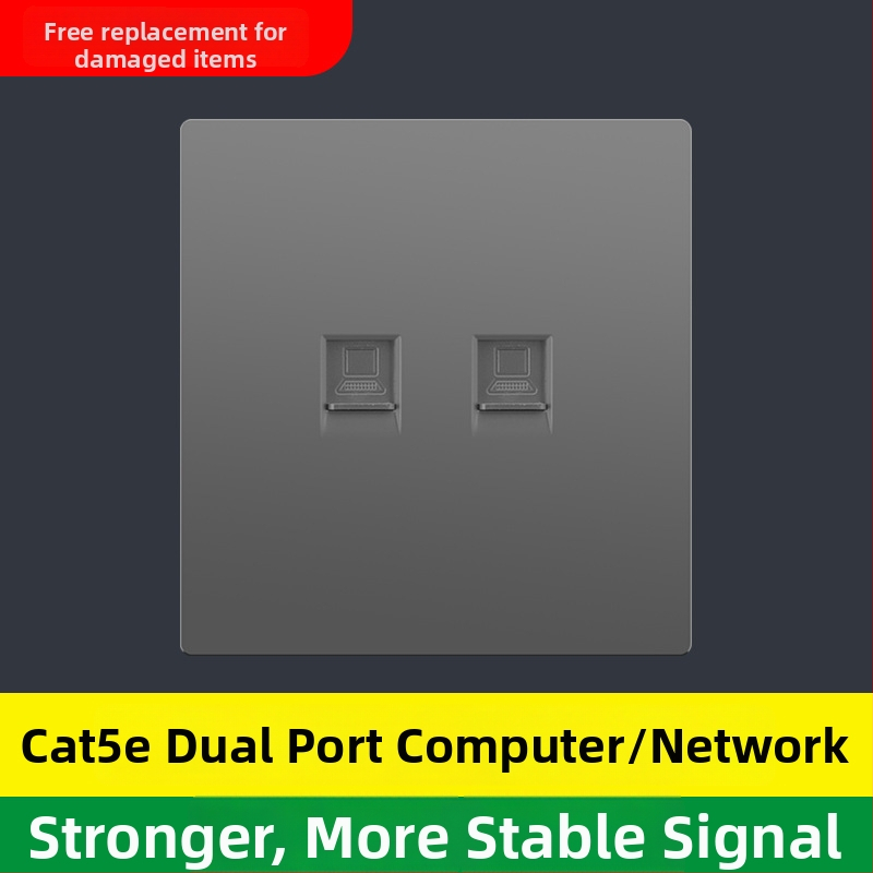86-тип панел със две гнезда за компютър, стенен монтаж, 10A, под 50V, PVC корпус
