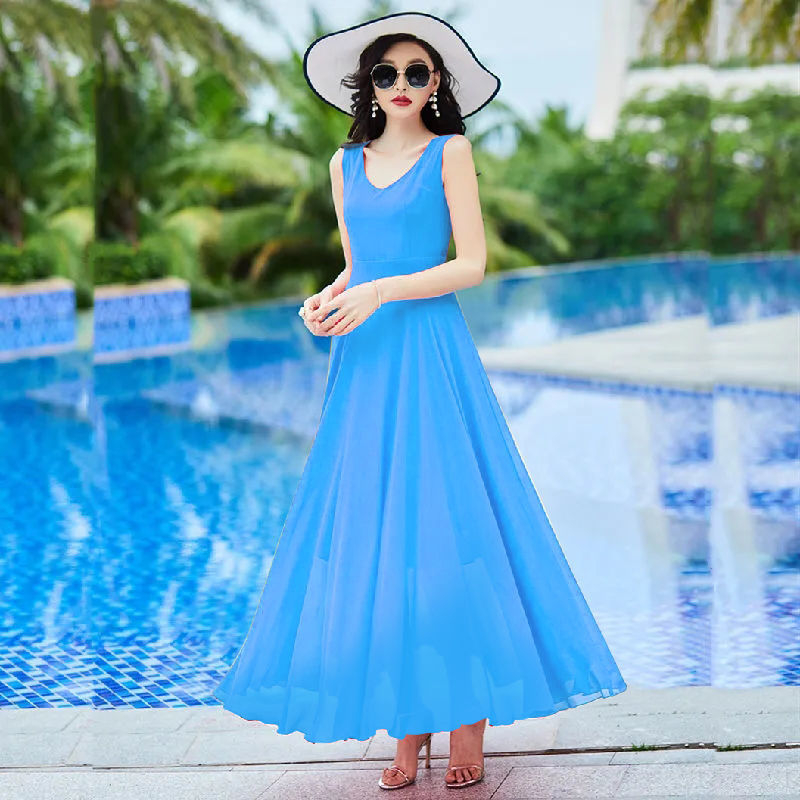 Két részes sifon köpenyes ruha, mintában harmonizáló minta, V-nyakú, ujjak nélkül, hosszú, tündér-stílusú