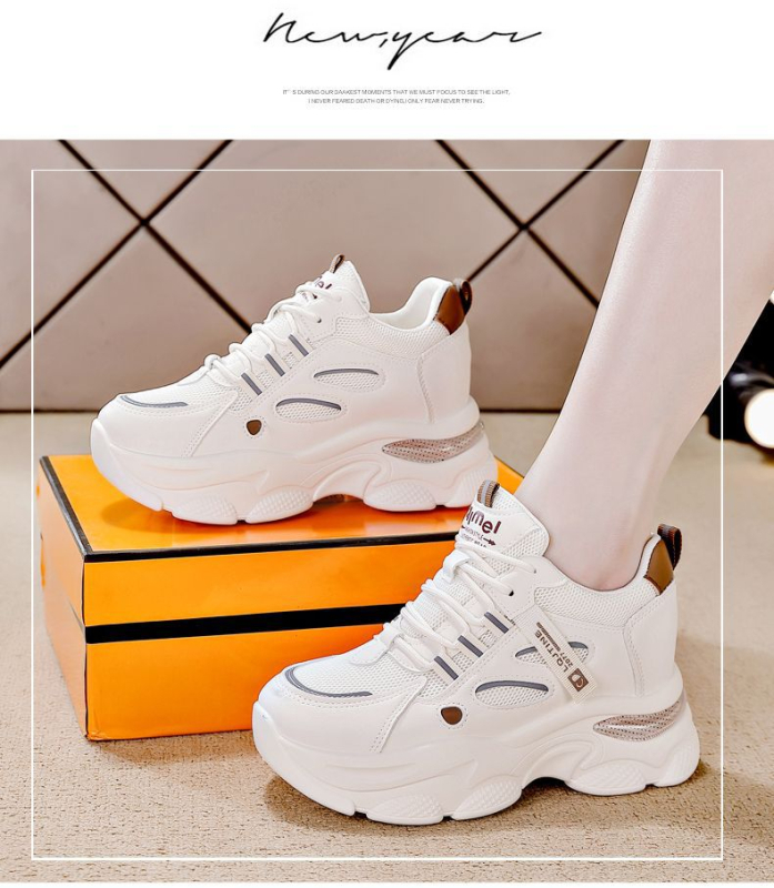 Ženske casual tenisice u stilu Dad sneakers, gornji dio PU+mesh, PVC đon, prednje vezivanje, visina potplata 3-5 cm