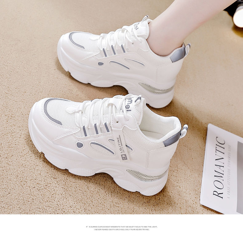 Ženske casual tenisice u stilu Dad sneakers, gornji dio PU+mesh, PVC đon, prednje vezivanje, visina potplata 3-5 cm