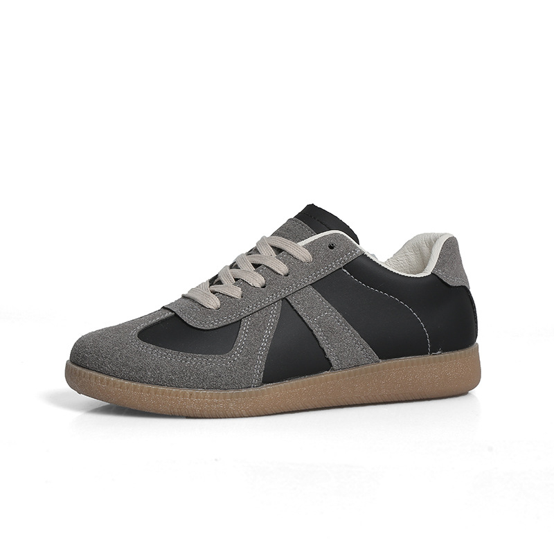 Korejskog stila sportske tenisice casual | gornji dio od frosted leather, okrugli vrh, niski potpetica 1–3 cm, vezanje, tekstilna uložak, plastična potplat