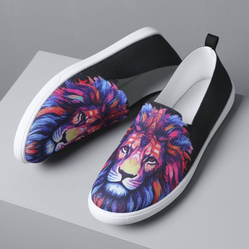 Muške platnene loaferice s niskim gornjim dijelom, prozračne, leopard print, PVC đon, vulkanizirana konstrukcija