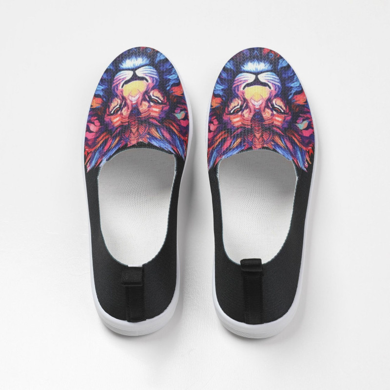 Muške platnene loaferice s niskim gornjim dijelom, prozračne, leopard print, PVC đon, vulkanizirana konstrukcija