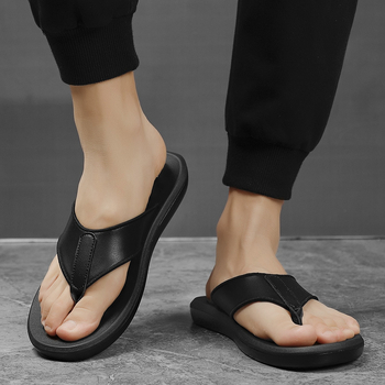 Muške flip-flop sandale Jane Mulun, otvoreni prst, gornji dio Ultrafilm kože, potplat PVC, tehnologija potplata viskozna