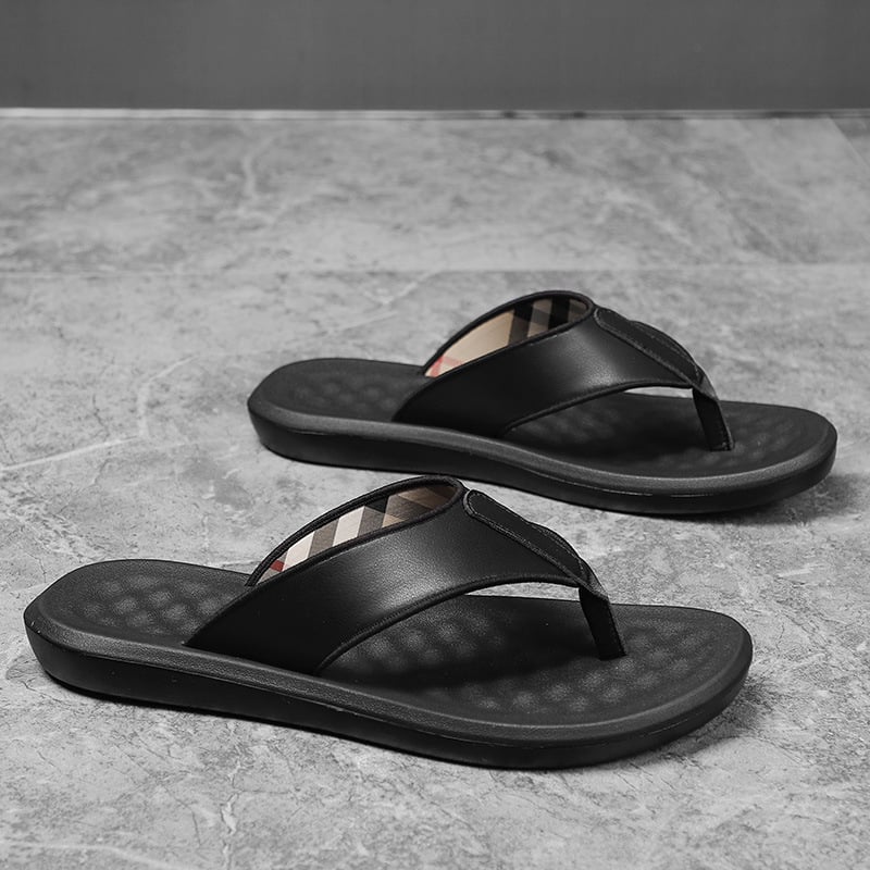 Muške flip-flop sandale Jane Mulun, otvoreni prst, gornji dio Ultrafilm kože, potplat PVC, tehnologija potplata viskozna