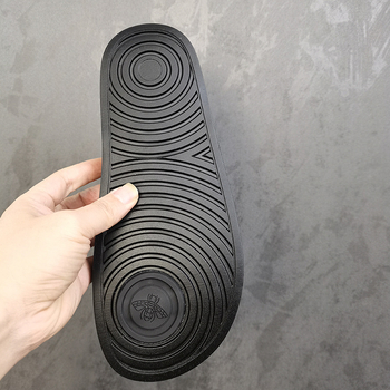 Muške PVC žabice s natpisom na remenu, debela protuklizna potplata, otvorena prstna špička