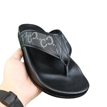 Muške PVC žabice s natpisom na remenu, debela protuklizna potplata, otvorena prstna špička