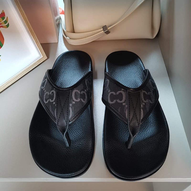 Muške PVC žabice s natpisom na remenu, debela protuklizna potplata, otvorena prstna špička