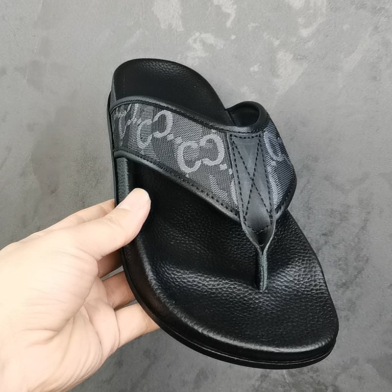 Muške PVC žabice s natpisom na remenu, debela protuklizna potplata, otvorena prstna špička