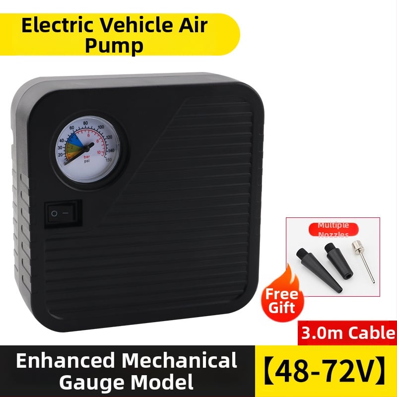 Портативна помпа за автомобилни гуми, батерийно захранване, диапазон на напрежение 36–96V, 120W, 5A