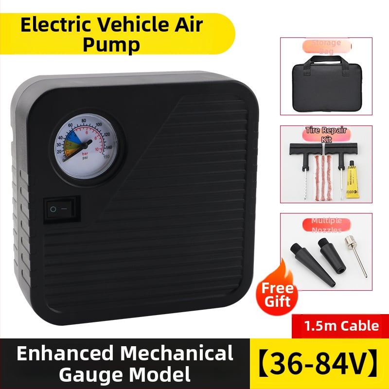 Портативна помпа за автомобилни гуми, батерийно захранване, диапазон на напрежение 36–96V, 120W, 5A