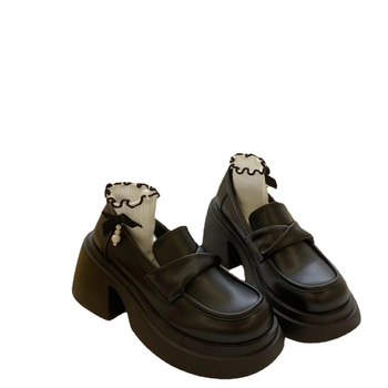 Ženske loaferice PU koža, okrugli vrh, slip-on, visina pete 3-5 cm