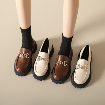 Ženske loaferice s okruglim vrhom, PU gornji dio, niski dizajn, gumeni potplat, niski pet 1–3 cm
