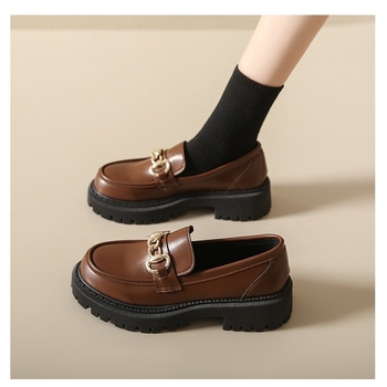 Ženske loaferice s okruglim vrhom, PU gornji dio, niski dizajn, gumeni potplat, niski pet 1–3 cm