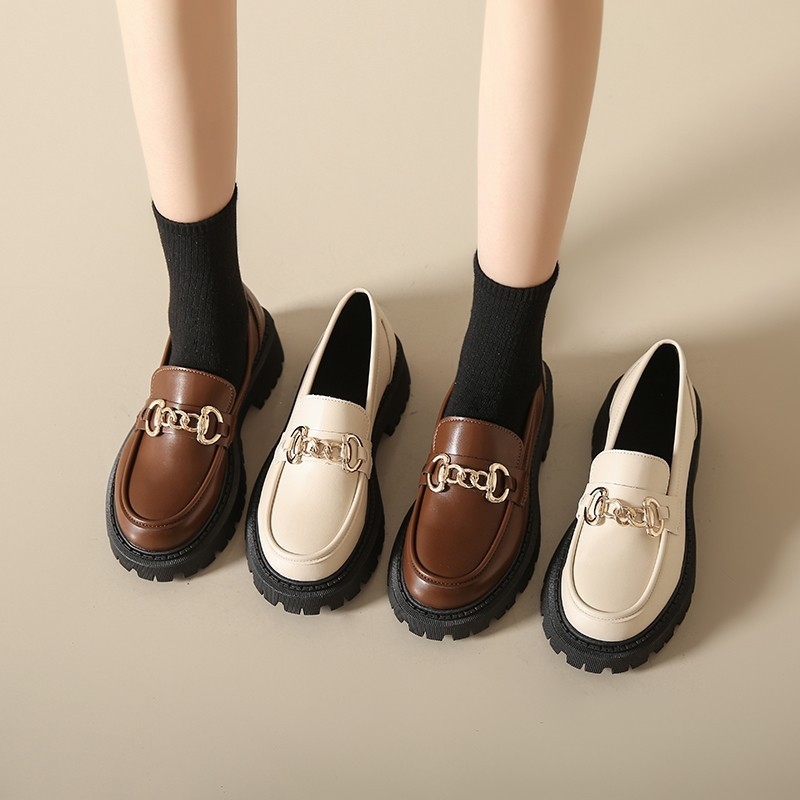 Ženske loaferice s okruglim vrhom, PU gornji dio, niski dizajn, gumeni potplat, niski pet 1–3 cm