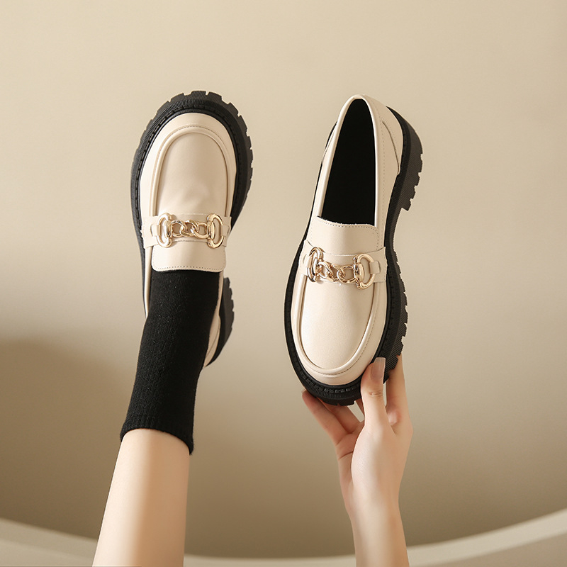 Ženske loaferice s okruglim vrhom, PU gornji dio, niski dizajn, gumeni potplat, niski pet 1–3 cm