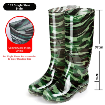 Férfiaknak szóló magas szárú esőcsizmák, PVC felső rész, talp marha-ínból, csúszásmentes, hálós bélés