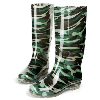 Férfiaknak szóló magas szárú esőcsizmák, PVC felső rész, talp marha-ínból, csúszásmentes, hálós bélés