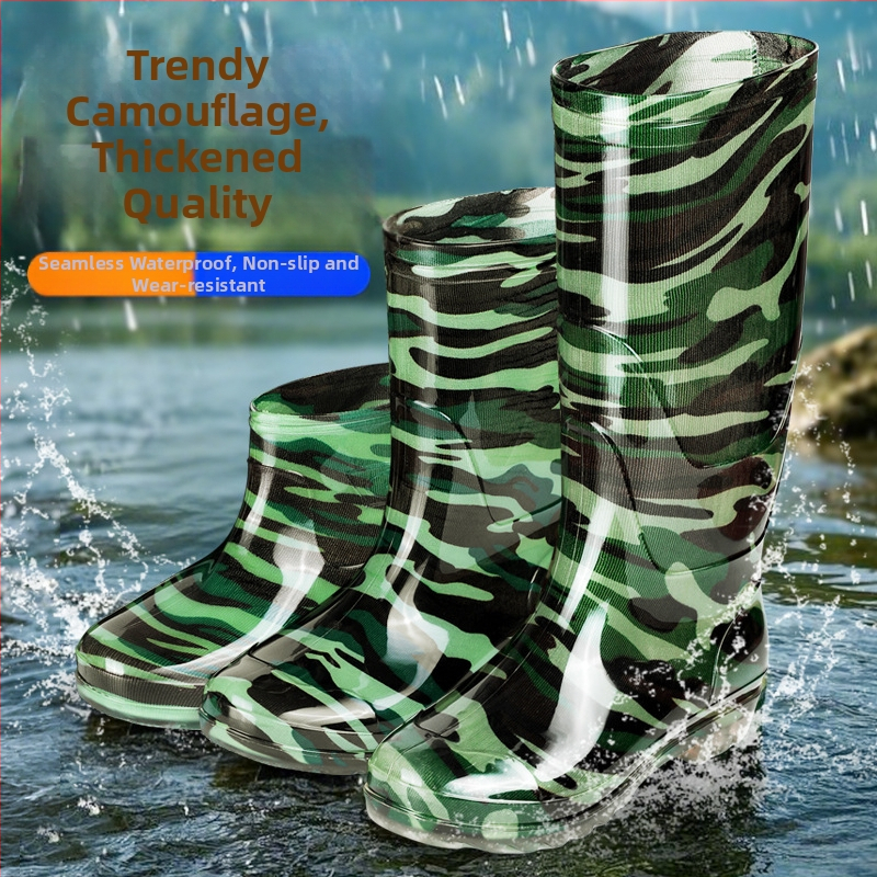 Férfiaknak szóló magas szárú esőcsizmák, PVC felső rész, talp marha-ínból, csúszásmentes, hálós bélés