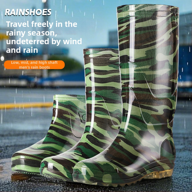 Férfiaknak szóló magas szárú esőcsizmák, PVC felső rész, talp marha-ínból, csúszásmentes, hálós bélés