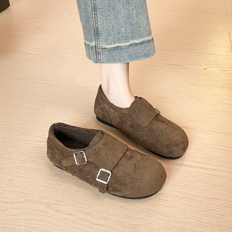 Loafers s debelim potplatom, gornji dio od svile, gumena potplata, okrugli nos, niski pet 1–3 cm