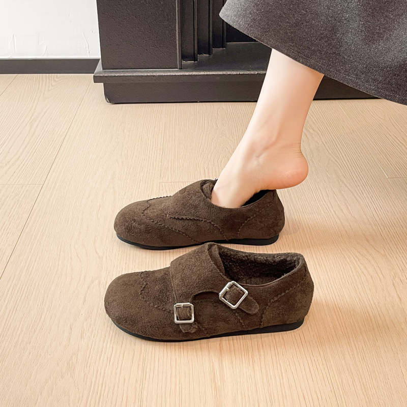 Loafers s debelim potplatom, gornji dio od svile, gumena potplata, okrugli nos, niski pet 1–3 cm