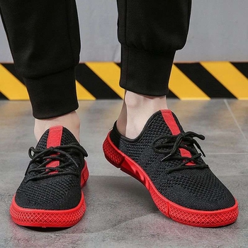 Muške slip-on tenisice s mrežastim gornjim dijelom, prozračne, bez pete, gumeni potplat, sportski stil (Zatvaranje: slip-on; Gornji dio: mreža; Potplat: guma)