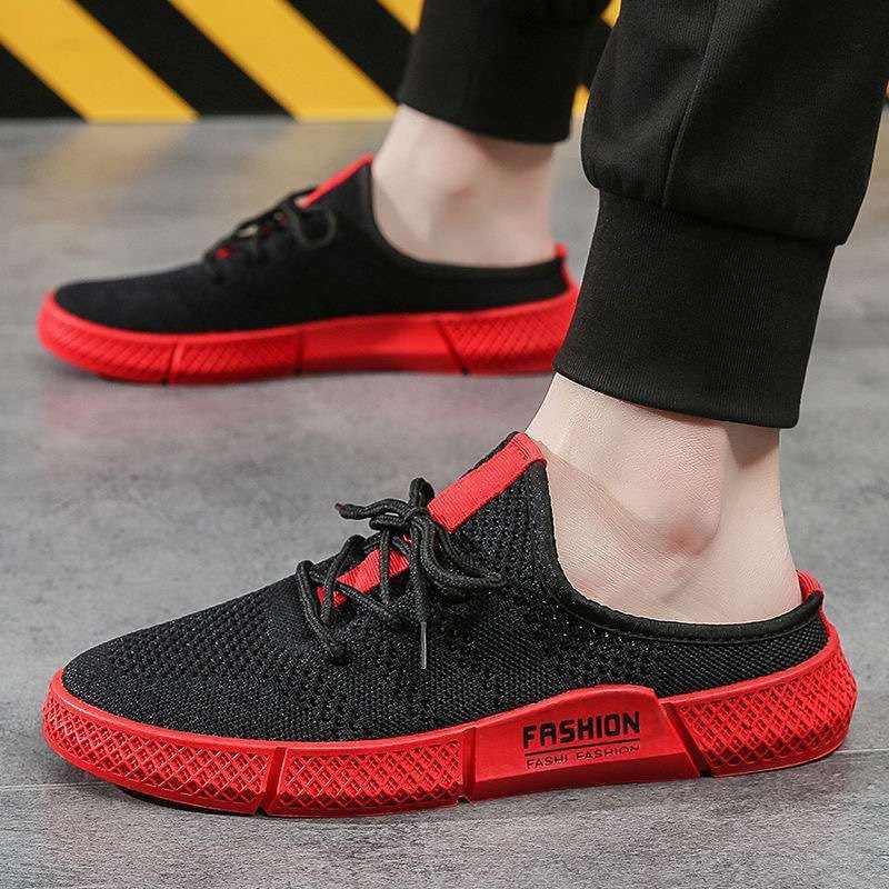 Muške slip-on tenisice s mrežastim gornjim dijelom, prozračne, bez pete, gumeni potplat, sportski stil (Zatvaranje: slip-on; Gornji dio: mreža; Potplat: guma)