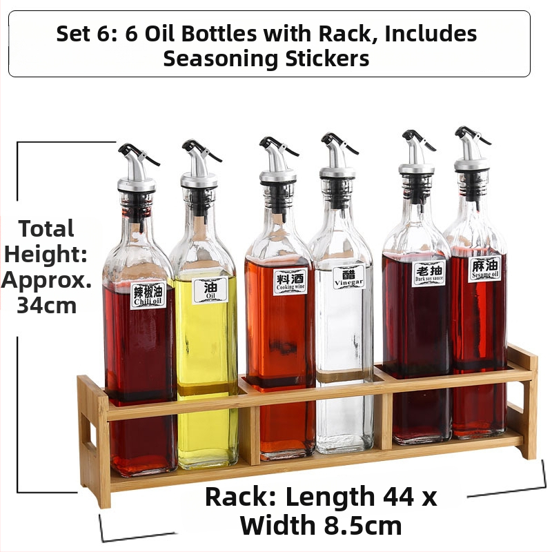 Keramički set posuda za začine u kuhinji — bočice za ulje, sol, sezamovo ulje, umak i ocat s automatskim poklopom, japanski stil