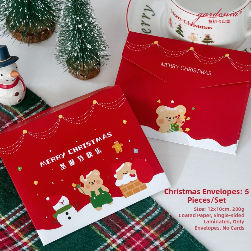 Vianočná blahoželacia karta — Gardenia Card Collection; prelakovaný papier, štvorfarebná tlač, jednoduchý a moderný štýl