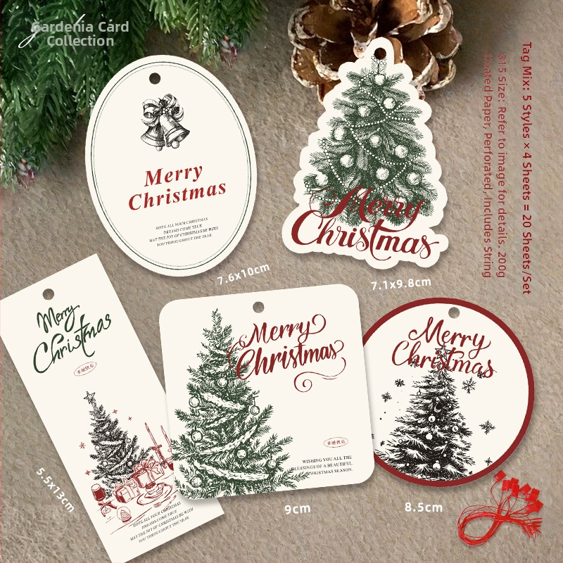 Vianočná blahoželacia karta — Gardenia Card Collection; prelakovaný papier, štvorfarebná tlač, jednoduchý a moderný štýl