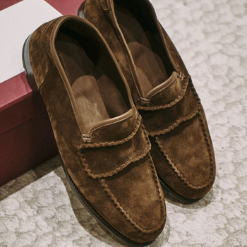 Ženske mokasine od suedea s okruglim vrhom, Vintage stil, niski potplat, gumena potplata, za jesen i zimu
