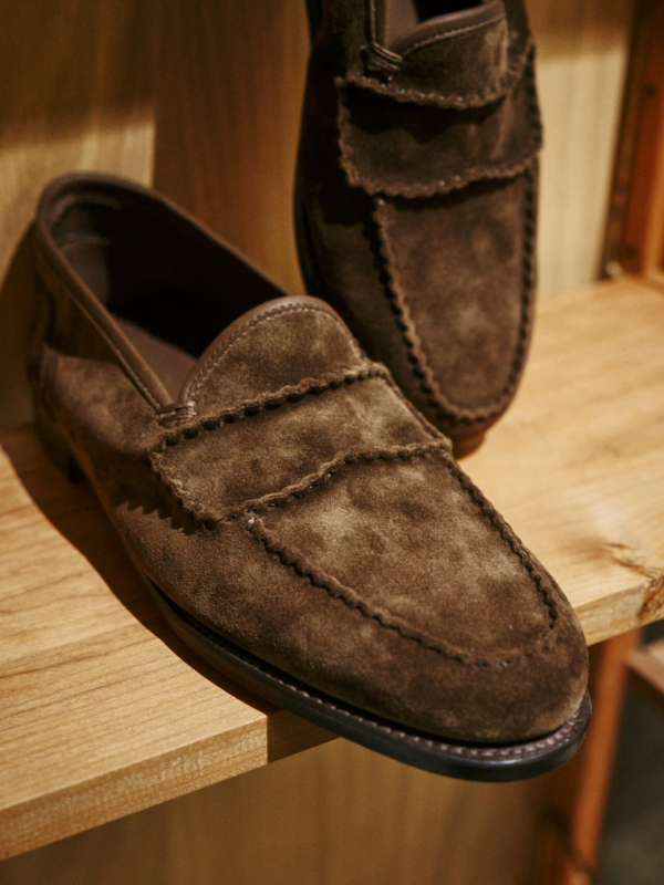 Ženske mokasine od suedea s okruglim vrhom, Vintage stil, niski potplat, gumena potplata, za jesen i zimu
