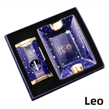 Lafuli12 Σειρά Αστερισμός Κοπτήρας Πούρων, Αναπτήρας και Τασάκι — μεταλλικό σώμα, αναπτήρας με βουτάνιο, χωρίς λογότυπο, ιδανικό δώρο