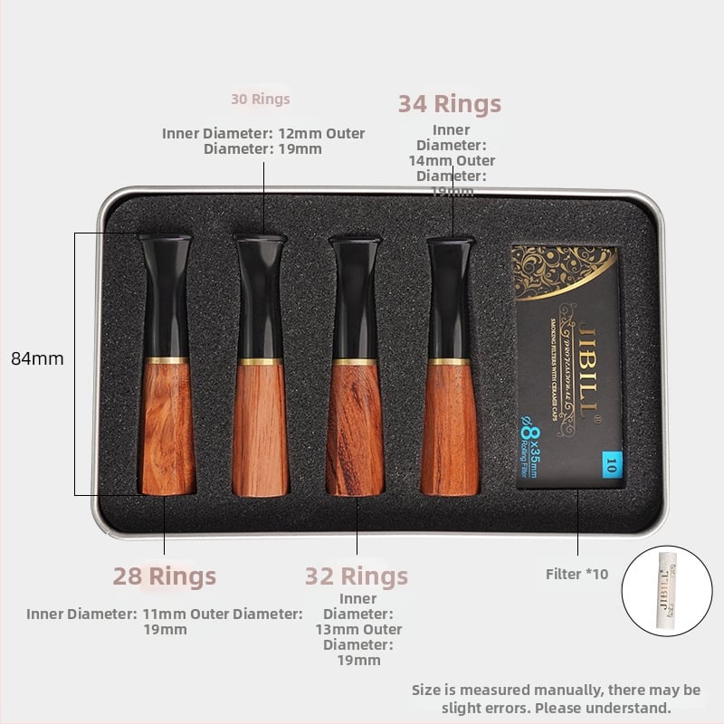 Φορητή ξύλινη βάση φίλτρου για πούρα από Rosewood και Ebony, με δυνατότητα προσαρμογής