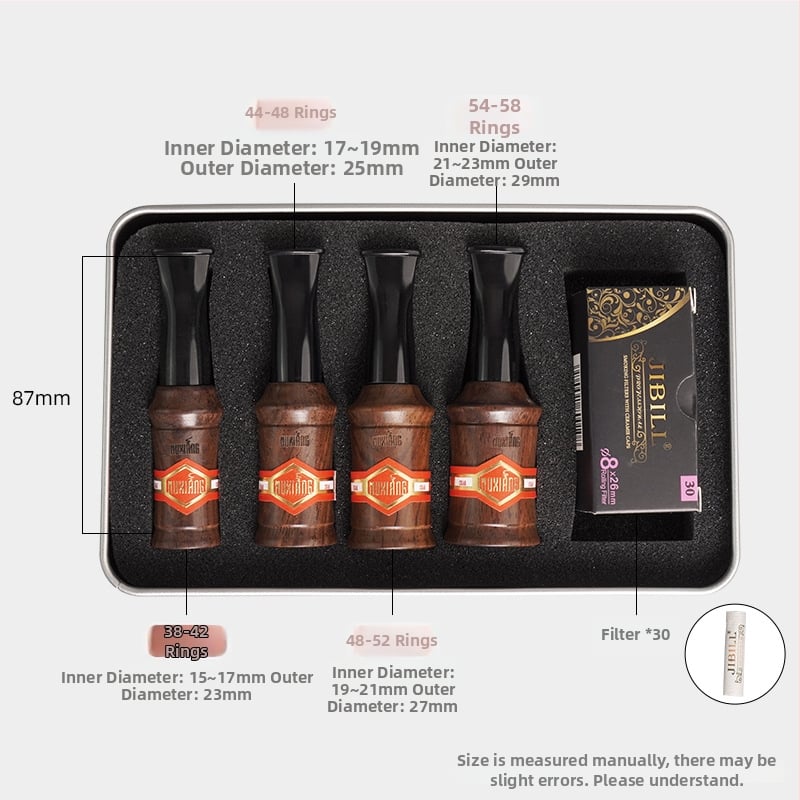 Φορητή ξύλινη βάση φίλτρου για πούρα από Rosewood και Ebony, με δυνατότητα προσαρμογής