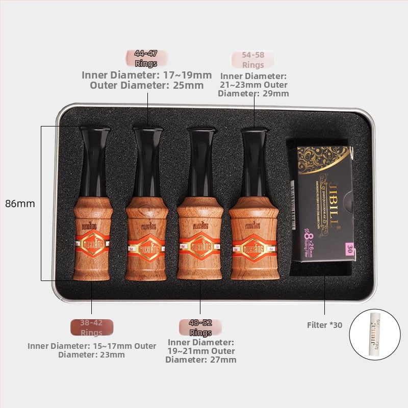 Φορητή ξύλινη βάση φίλτρου για πούρα από Rosewood και Ebony, με δυνατότητα προσαρμογής