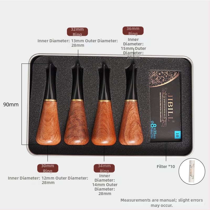 Φορητή ξύλινη βάση φίλτρου για πούρα από Rosewood και Ebony, με δυνατότητα προσαρμογής