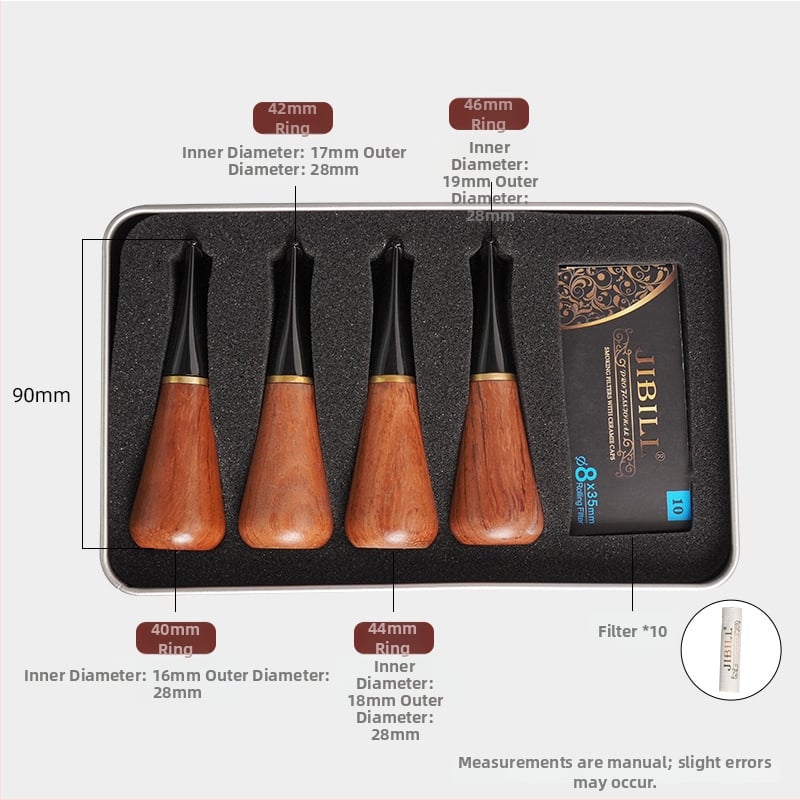 Φορητή ξύλινη βάση φίλτρου για πούρα από Rosewood και Ebony, με δυνατότητα προσαρμογής