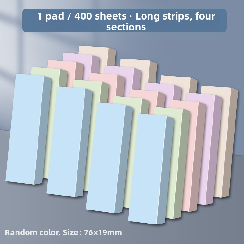 Lepiace poznámky s dlhými indexovými pásikami – 100 listov, hrubý papier, 0.044 kg, základné balenie, Chuangyi